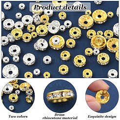 100Pcs 10 Styles Brass Rhinestone Beads&nbsp;RB-YW0001-17
