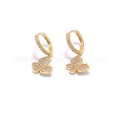 Brass Micro Pave Grade AAA Cubic Zirconia Huggie Hoop Earrings&nbsp;JE022A-X