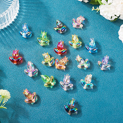 18Pcs 9 Styles Acrylic & Alloy Flower Pendants&nbsp;PALLOY-TAC0160