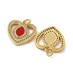 Brass Micro Pave Cubic Zirconia with Synthetic Turquoise Pendants&nbsp;KK-K356-24A-G