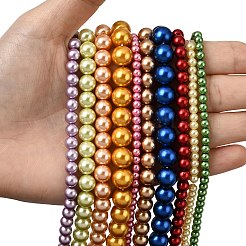Round Grade A Glass Pearl Beads Strands&nbsp;HY-E001-09