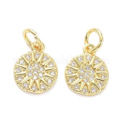 Brass Micro Pave Clear Cubic Zirconia Charms&nbsp;ZIRC-L091-079G