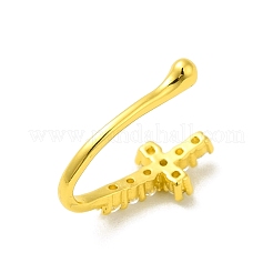 Clear Cubic Zirconia Cross Clip on Nose Rings&nbsp;LS-AJEW-F059-11G