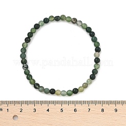 Natural Moss Agate Beaded Stretch Bracelets&nbsp;BJEW-D446-A-44