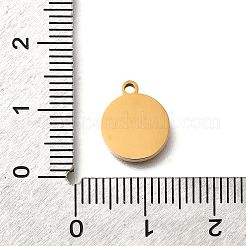 304 Stainless Steel Flat Round Charms&nbsp;STAS-Q348-27B-G03