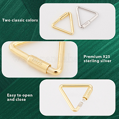 2Pcs 2 Colors 925 Sterling 2Pcs 2 Colors 925 Sterling Silver Locking Carabiner&nbsp;STER-GA0001-04A