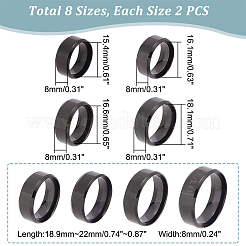 16Pcs 8 Size Stainless Steel Simple Plain Band Rings Set for Women&nbsp;RJEW-UN0002-58