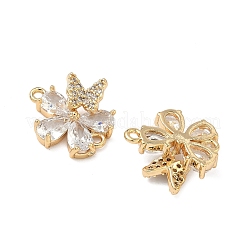 Brass Pave Cubic Zirconia Connector Charms&nbsp;KK-A286-04G