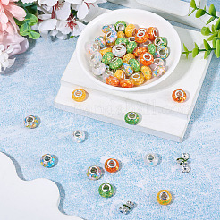 50Pcs 5 Colors Transparent Resin Rondelle European Beads&nbsp;RESI-TA0005-63A