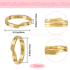 20Pcs 925 Sterling Silver Split Jump Rings&nbsp;STER-BBC0006-56