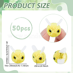 50Pcs Polyester Bees&nbsp;DIY-PH0036-25