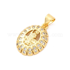 Brass Micro Pave Cubic Zirconia Pendants&nbsp;KK-D325-53G