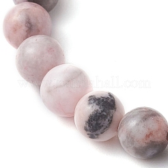 Mother's Day Theme Natural Pink Zebra Jasper Beads Stretch Bracelets for Women&nbsp;BJEW-JB11452