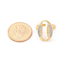 Brass Micro Pave Clear Cubic Zirconia Cuff Finger Rings for Women&nbsp;RJEW-C116-06G