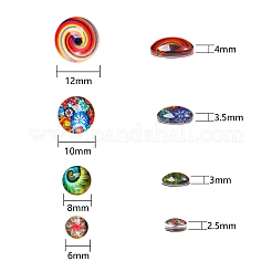 280Pcs 4 Styles Flat Back Glass Cabochons&nbsp;GGLA-SZ0001-32