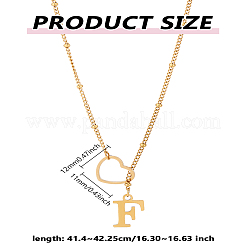 1Pc Letter & Heart Stainless Steel Lariat Necklaces for Women&nbsp;NJEW-LP0002-87G-F