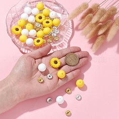 DIY Daisy Flower Silicone Beads Jewelry Making Finding Kit&nbsp;DIY-YW0008-77