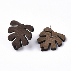 Tropical Theme Walnut Wood Stud Earring Findings&nbsp;X-MAK-N033-001