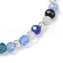 Faceted Round Electroplate Glass Beads Stretch Bracelets for Women&nbsp;BJEW-JB11628-01