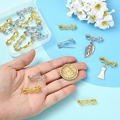 20Pcs 2 Colors Bowknot Brass Brooches Findings&nbsp;KK-CJ0005-60