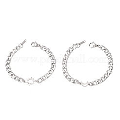 2Pcs 304 Stainless Steel Connector Charms Link  Bracelets&nbsp;BJEW-JB12935