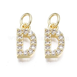 Brass Micro Pave Clear Cubic Zirconia Charms&nbsp;KK-N241-001-NR