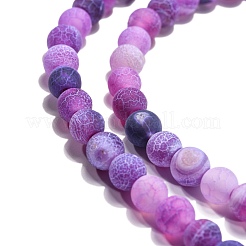 Natural Crackle Agate Beads Strands&nbsp;G-G055-6mm-8