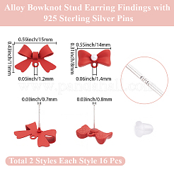 32Pcs 2 Styles Spray Paint Alloy Stud Earring Findings&nbsp;FIND-BBC0005-27