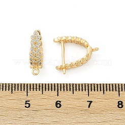 Brass with Cubic Zirconia Stud Earring Findings&nbsp;KK-Q051-02G