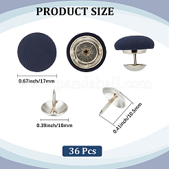 36Pcs Flat Round Cloth Cap Nail Buttons&nbsp;BUTT-CY0001-34A