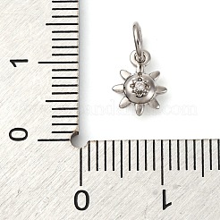 Brass Micro Pave Cubic Zirconia Sun Charms&nbsp;KK-P308-66P