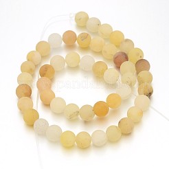 Frosted Round Natural Yellow Aventurine Bead Strands&nbsp;X-G-J338-06-8mm