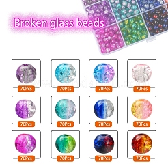 840Pcs 12 Colors Spray Painted Crackle Glass Beads&nbsp;CCG-YW0001-11