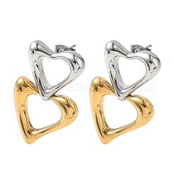 Valentine's Day 304 Stainless Steel Dangle Stud Earrings&nbsp;EJEW-K330-08G