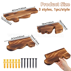 3Pcs Cloud Shaped Wood Wall Mounted Storage Holders for Plants&nbsp;ODIS-WH0043-267