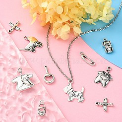100Pcs 10 Styles Tibetan Style Alloy Charms&nbsp;TIBEP-CJ0002-65
