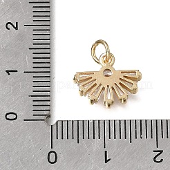 Brass Micro Pave Clear Cubic Zirconia Charms&nbsp;KK-D110-07G