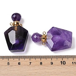 Natural Amethyst Openable Perfume Bottle Pendants&nbsp;G-I381-02G-01
