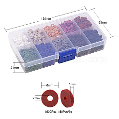 1500Pcs 10 Colors Dark Colors Handmade Polymer Clay Beads&nbsp;CLAY-YW0001-37B