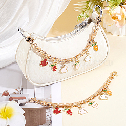 2Pcs Alloy Enamel Carrot Rabbit Tassel Iron Chain Bag Decorative Chains&nbsp;AJEW-BBC0001-07