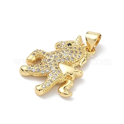 Brass Micro Pave Cubic Zirconia Pendants&nbsp;KK-H537-02G