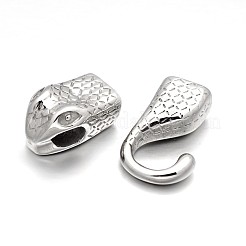 Tarnish Resistant Snake Head 304 Stainless Steel Hook and S-Hook Clasps Sets&nbsp;STAS-N076-03