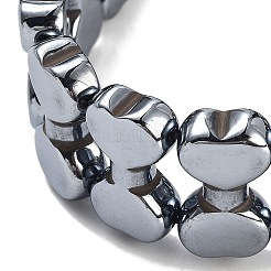 Terahertz Stone Heart Beaded Double Layer Stretch Bracelets for Women Men&nbsp;G-P545-D01-P