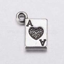 Antique Silver Plated Tibetan Style Zinc Alloy Poker Ace Pendants&nbsp;X-AC0322