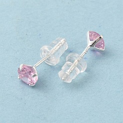 Cubic Zirconia Diamond Stud Earrings&nbsp;STER-M105-01B-S