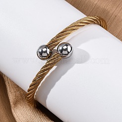 304 Stainless Steel Torque Bangles for Women&nbsp;BJEW-P310-19GP