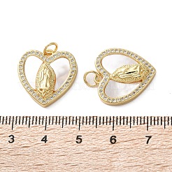 Brass Micro Pave Cubic Zirconia Pendants&nbsp;KK-U070-13A-G