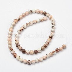 Round Natural Magnesite Beaded Strands&nbsp;G-L373-02-8mm
