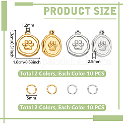 24Pcs 2 Colors Stainless Steel Pendants&nbsp;STAS-UN0064-98