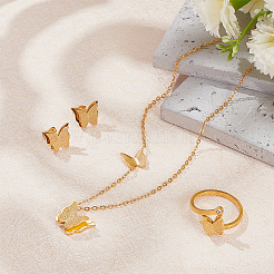 Stainless Steel Butterfly Jewelry Set&nbsp;SJEW-AN0001-54